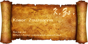 Komor Zsuzsanna névjegykártya